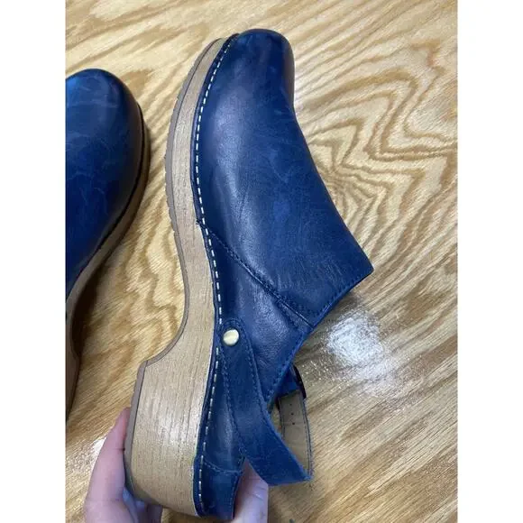 Dansko Clogs Women's 11 Black Leather Buckle Strap Round Toe Comfort Shoes S29 - Picture 6 of 8